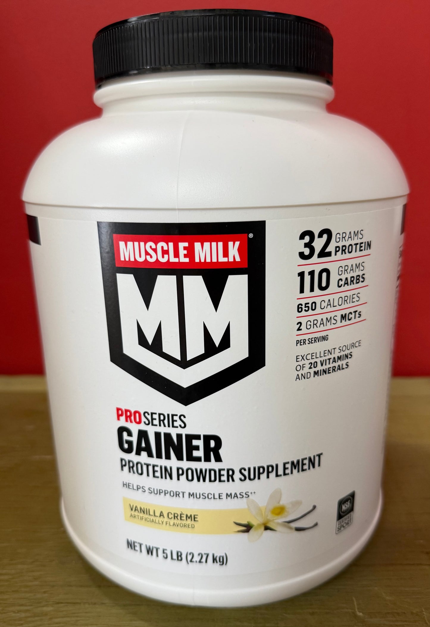 Muscle Milk Gainer Protein Powder, Vanilla Creme, 32g Protein, 5 Pound, Best By: OCT 24 2026