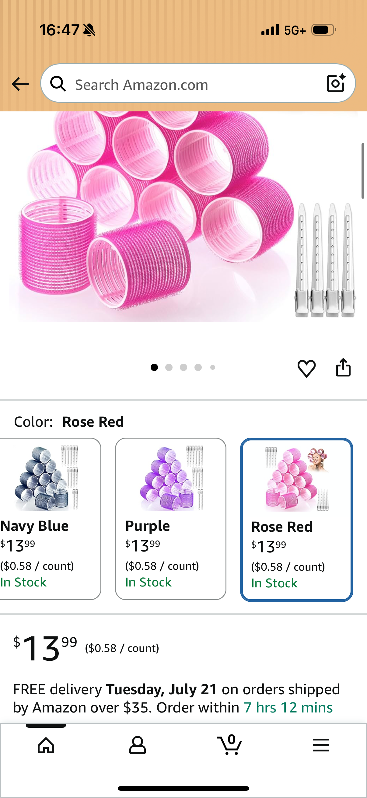 Jumbo Hair Curlers Rollers, 12Pcs 60mm Jumbo Hair Roller Curlers Self Grip Holding Rollers with 12Pcs Hair Clips for Long Straight Thick Hair (Rose Red)