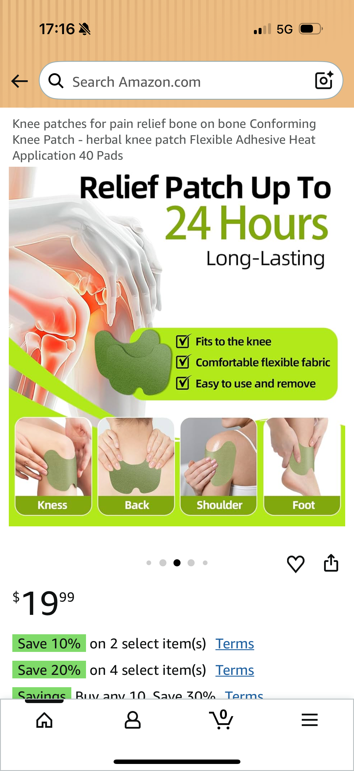 Knee patches for pain relief bone on bone Conforming Knee Patch - herbal knee patch Flexible Adhesive Heat Application 40 Pads