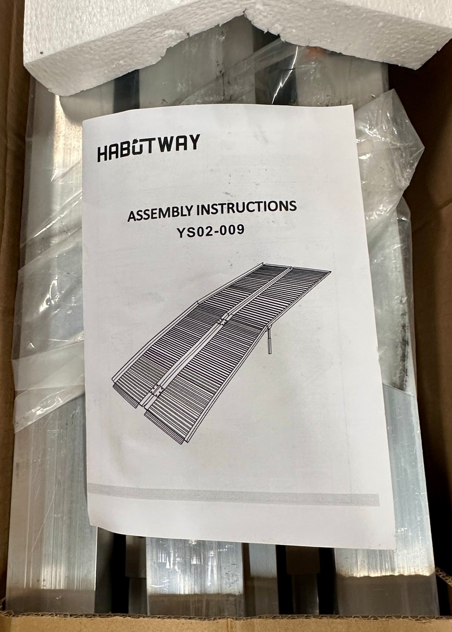 HABUTWAY 10ft Wheelchair Ramp, Portable Wheelchair Ramp with Support Legs, Double Non-Skid Ramps, Holds Up to 800Lbs, Threshold Ramps for Home,Stairs, Curbs, Steps, Doorway (R787)