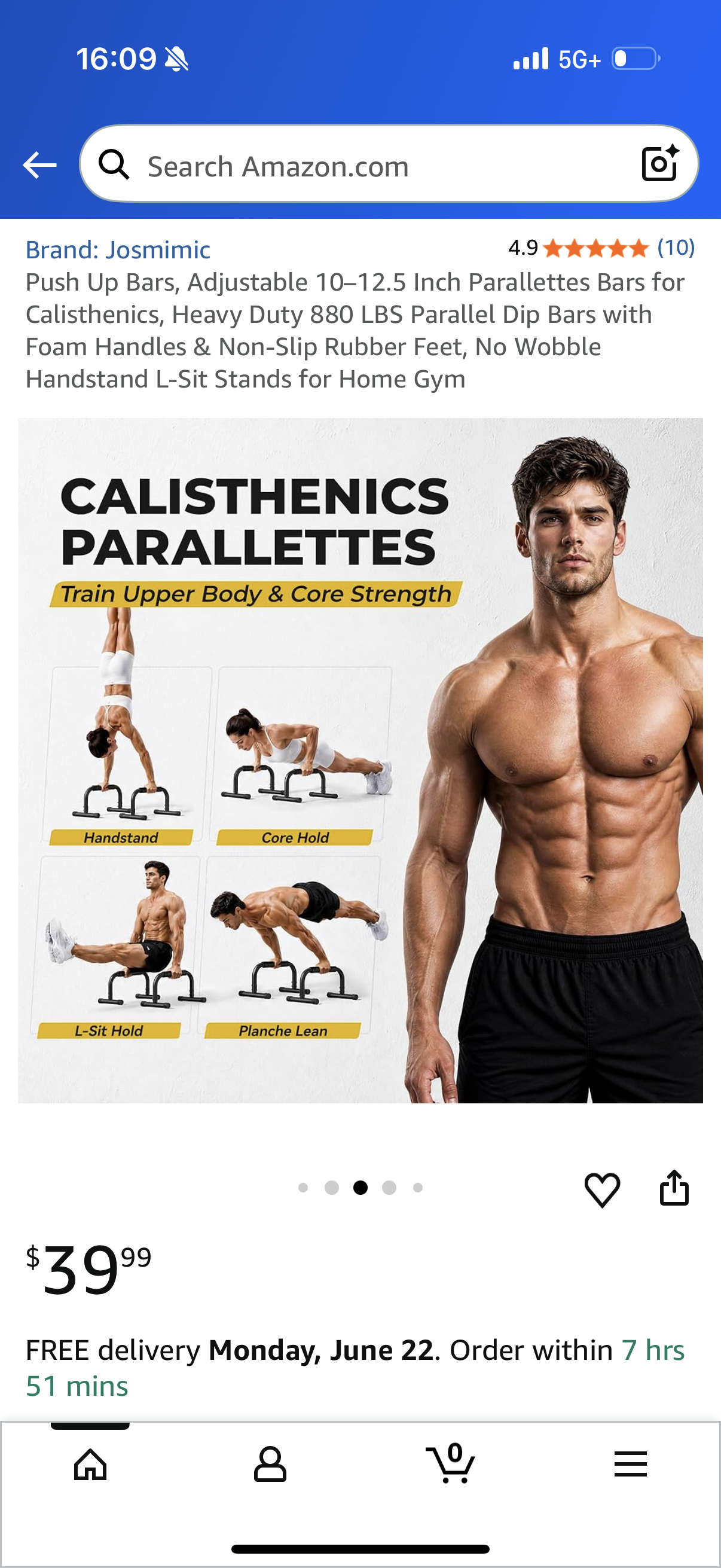 Push Up Bars, Adjustable 10–12.5 Inch Parallettes Bars for Calisthenics, Heavy Duty 880 LBS Parallel Dip Bars with Foam Handles & Non-Slip Rubber Feet, No Wobble Handstand L-Sit Stands for Home Gym