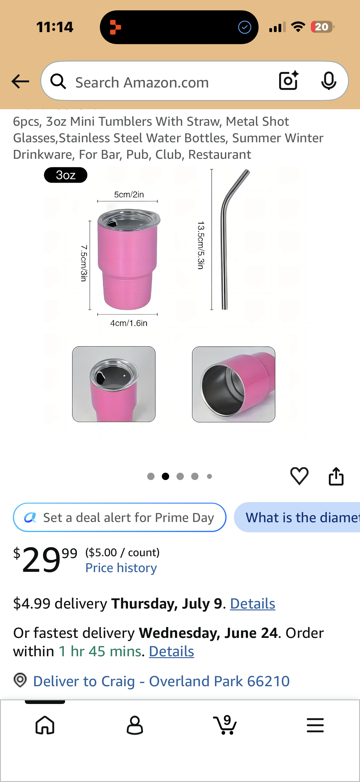 6pcs, 3oz Mini Tumblers With Straw, Metal Shot Glasses, Stainless Steel Water Bottles, Summer Winter Drinkware, For Bar, Pub, Club, Restaurant to