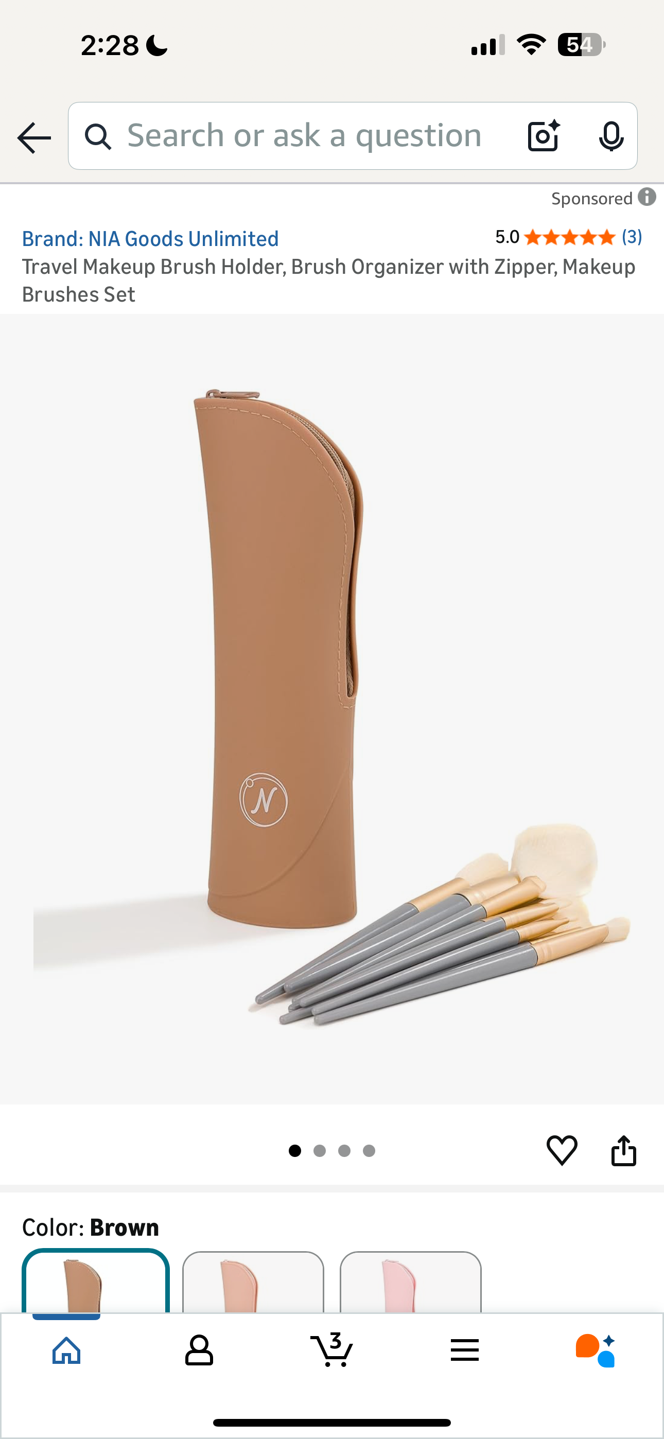 Makeup Brush Set With Case + Six Blending Sponges