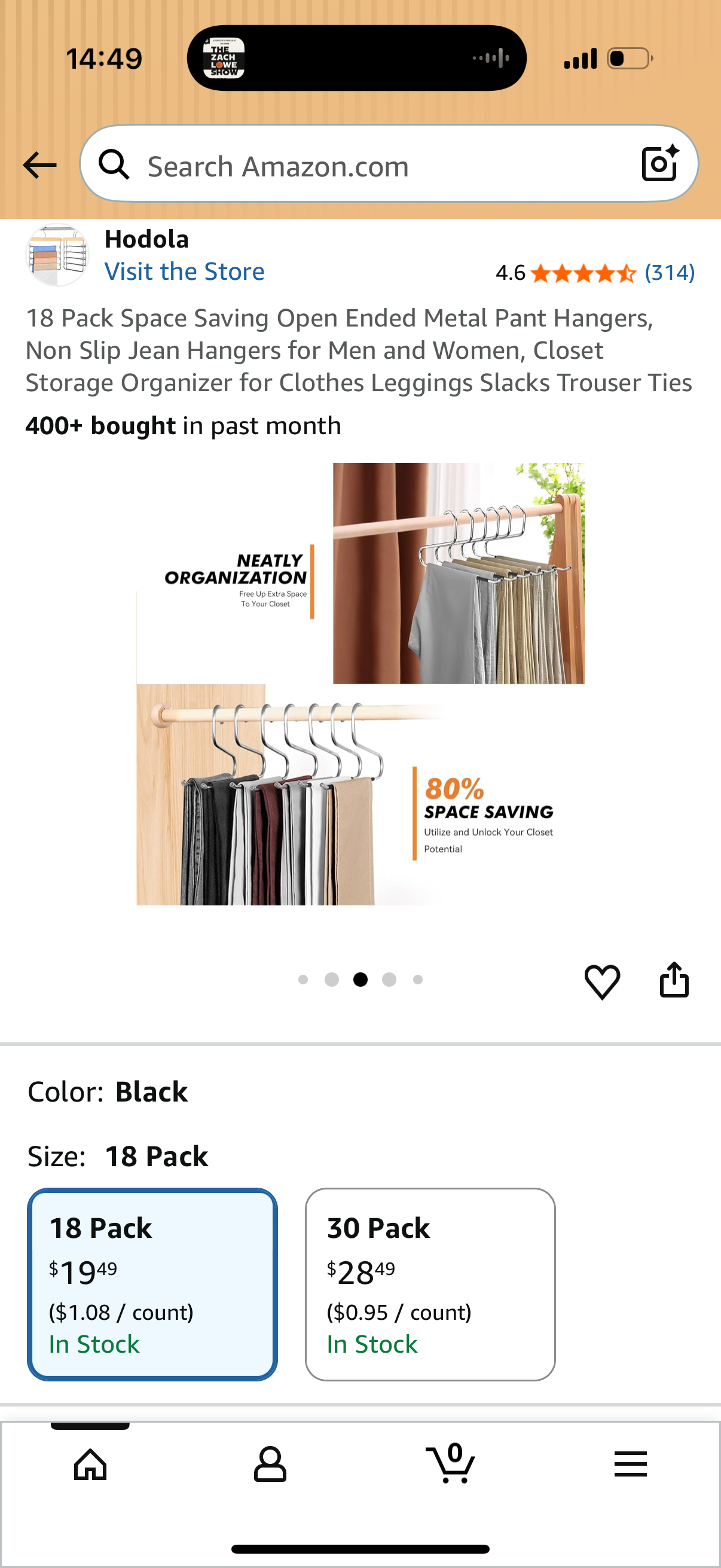 18 Pack Space Saving Open Ended Metal Pant Hangers, Non Slip Jean Hangers for Men and Women, Closet Storage Organizer for Clothes Leggings Slacks Trouser Ties
