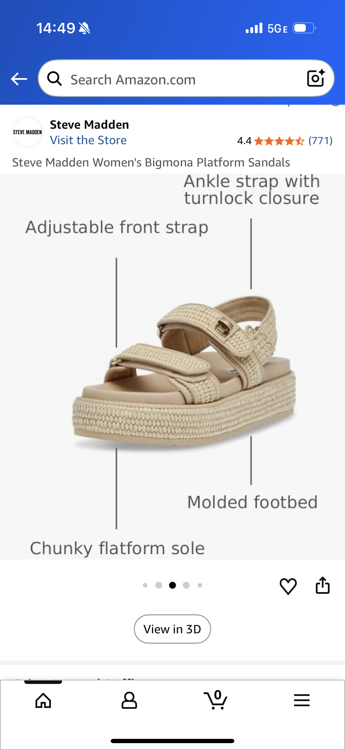 Steve Madden Women's Bigmona Platform Sandals Natural Raffia (Size 6.5)