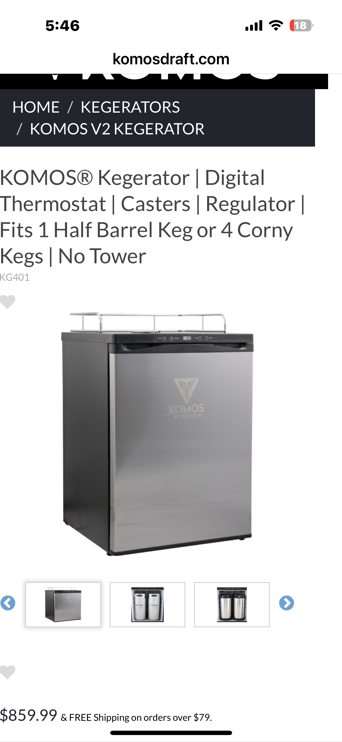 KOMOS Kegerator KG401 (R752)