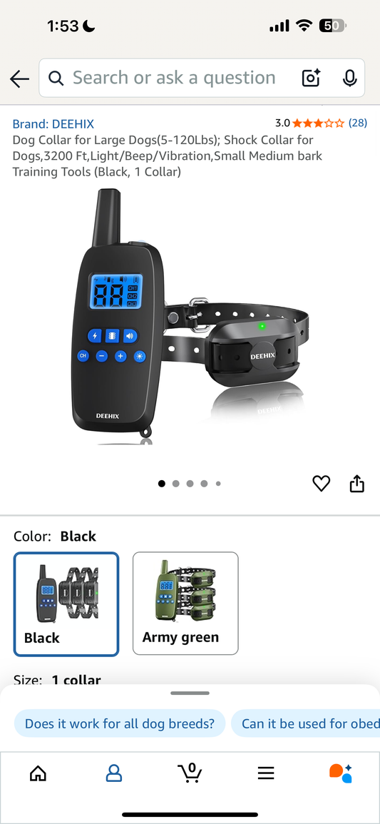 Dog Training Collar, Large