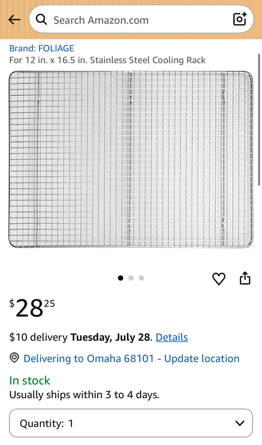 12 in. x 16.5 in. Stainless Steel Cooling Rack