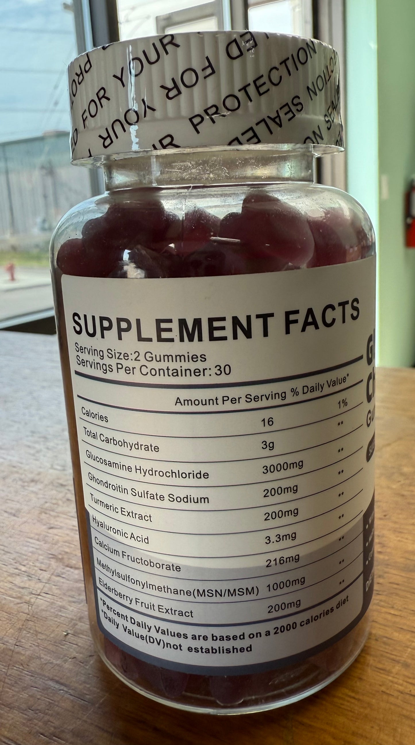 1 Pack 3000MG Glucosamine Chondroitin Gummies with MSM & Elderberry Extra Strength - Joint Support, Antioxidant Immune Support Supplement for Adults, Men & Women - 60 Blueberry Gummies BB:12/26