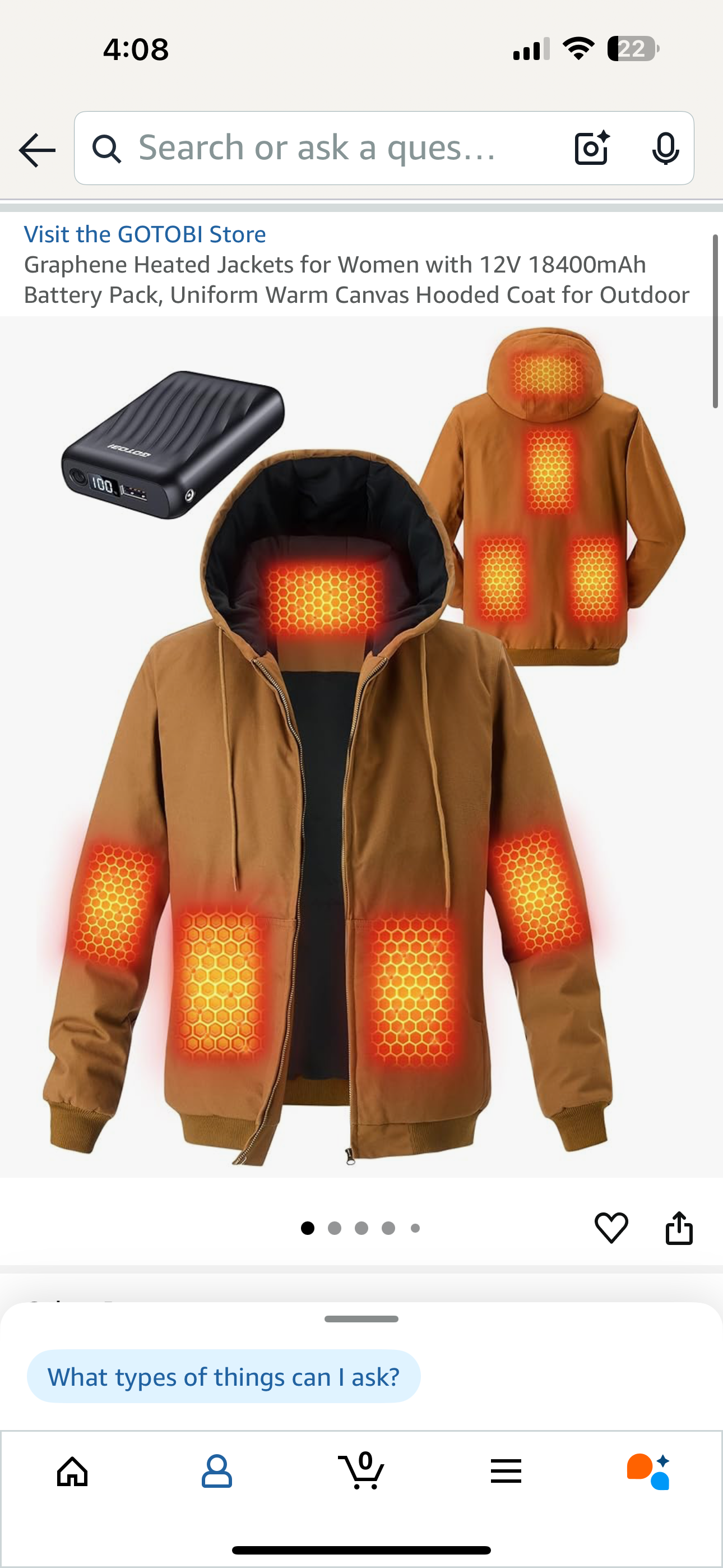 Graphene Heated Jackets for Women with 12V 18400mAh Battery Pack, Uniform Warm Canvas Hooded Coat for Outdoor (Size Large)