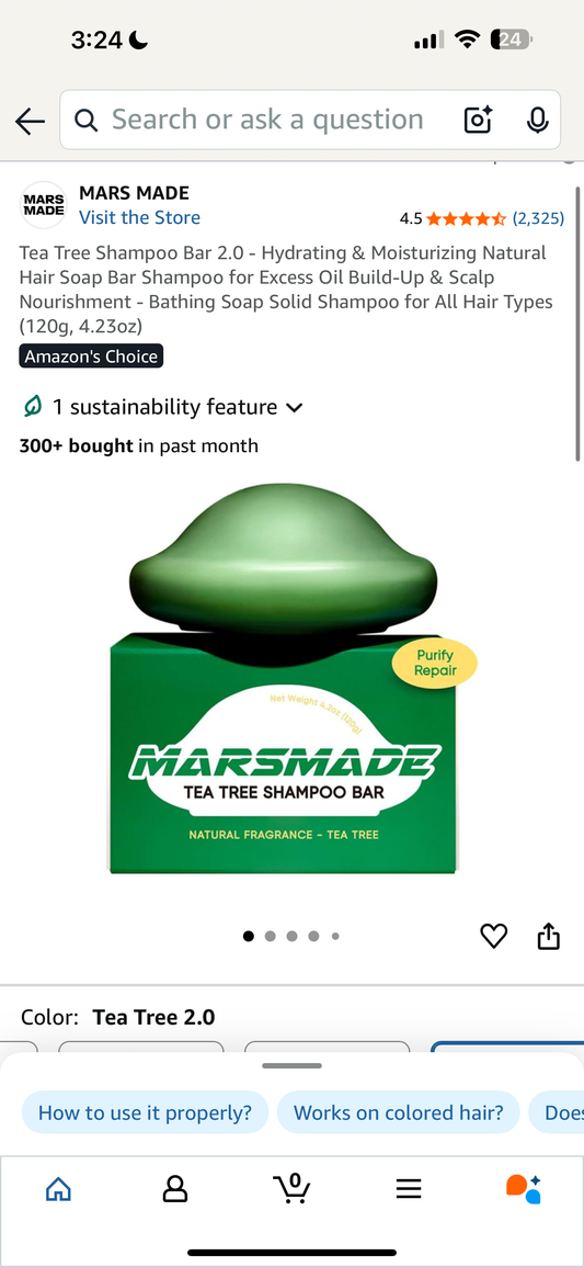 Mars Made Tee Tree Shampoo Bar