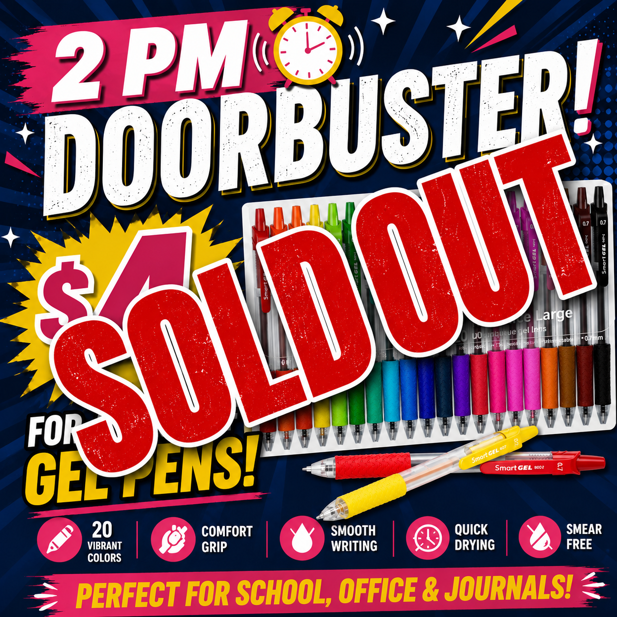 2 PM DoorBuster - Colored Gel Pens