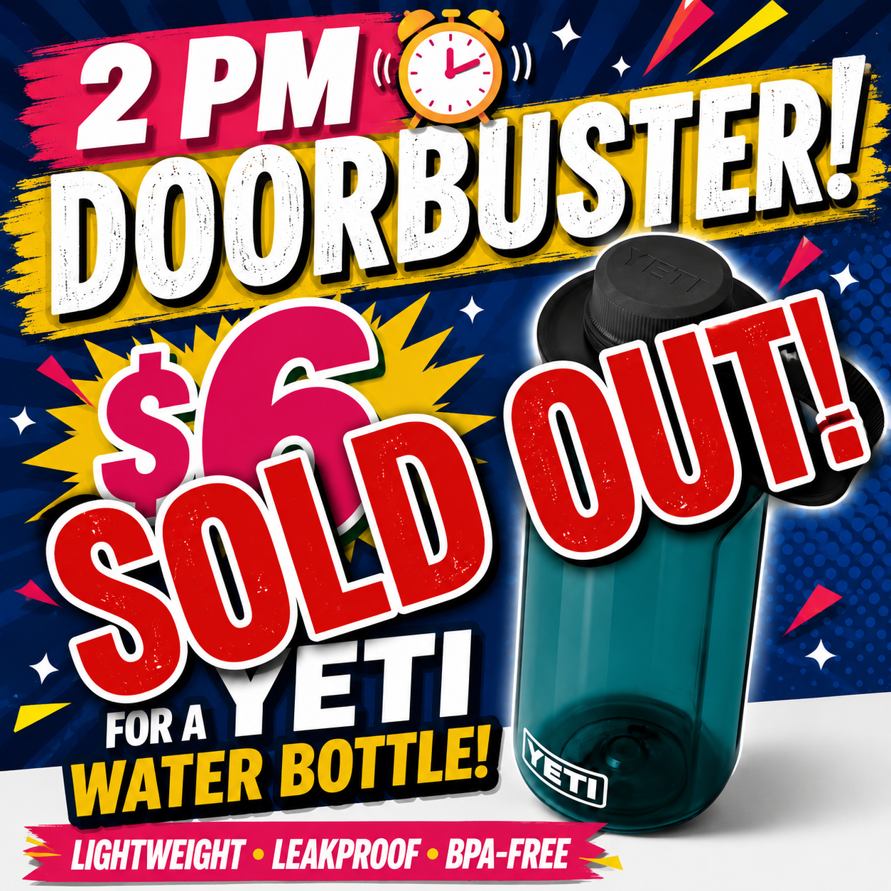 2 PM DoorBuster - YETI Yonder Water Bottle