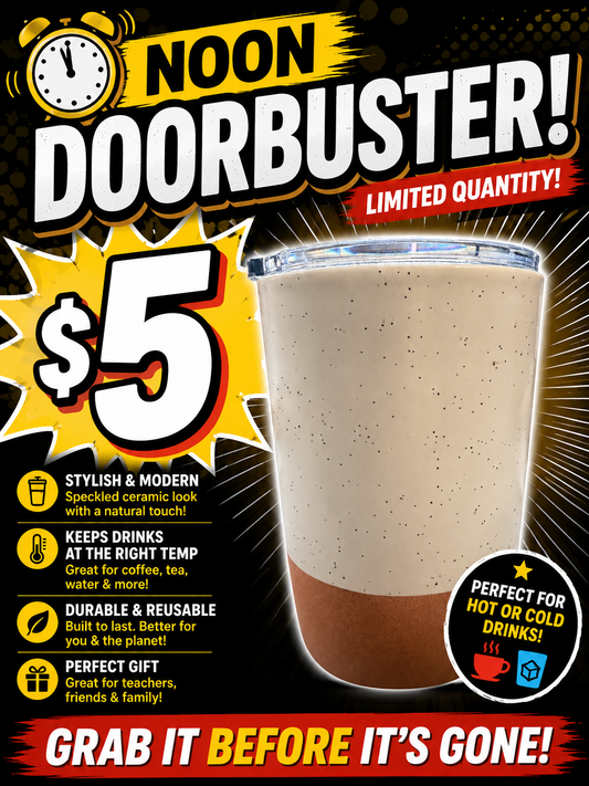 Noon Door Buster - Koupek Double Wall Ceramic Coffee Travel Mug
