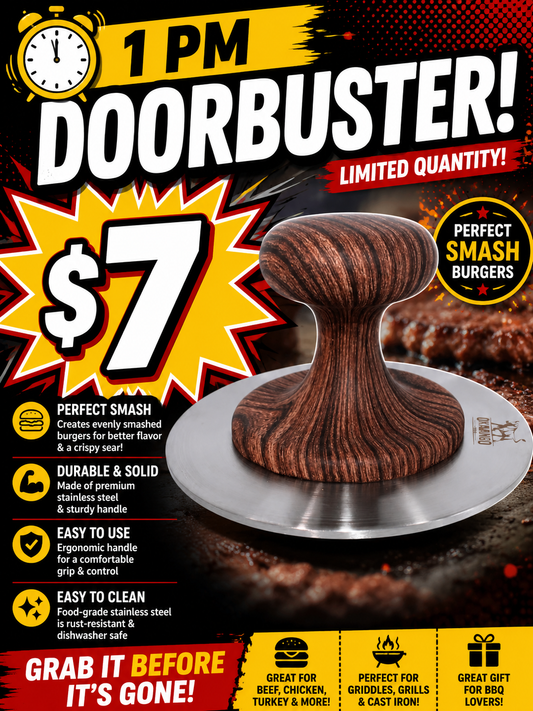 1 PM Door Buster - Burger Press Smash Burger (Wood Grain)