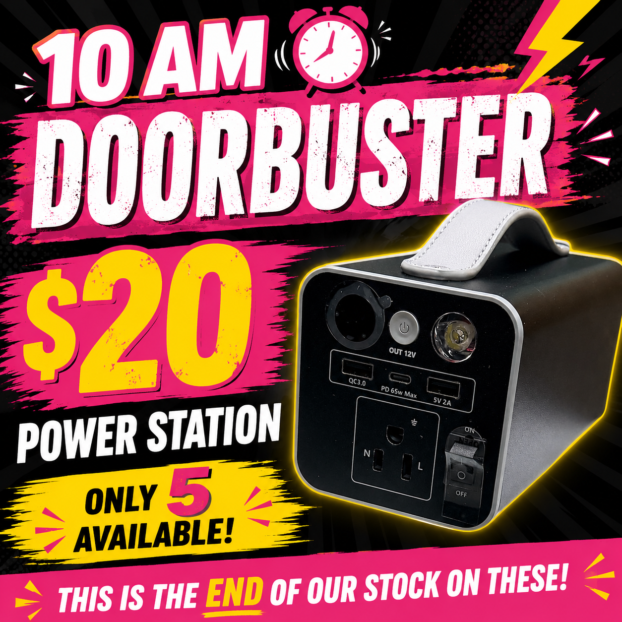 10 AM DoorBuster - Portable Power Station