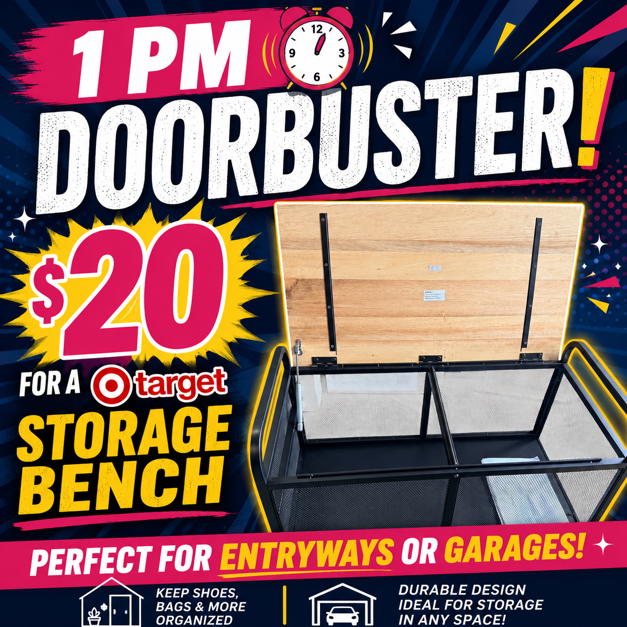 1 PM DoorBuster - Brightroom Storage Bench
