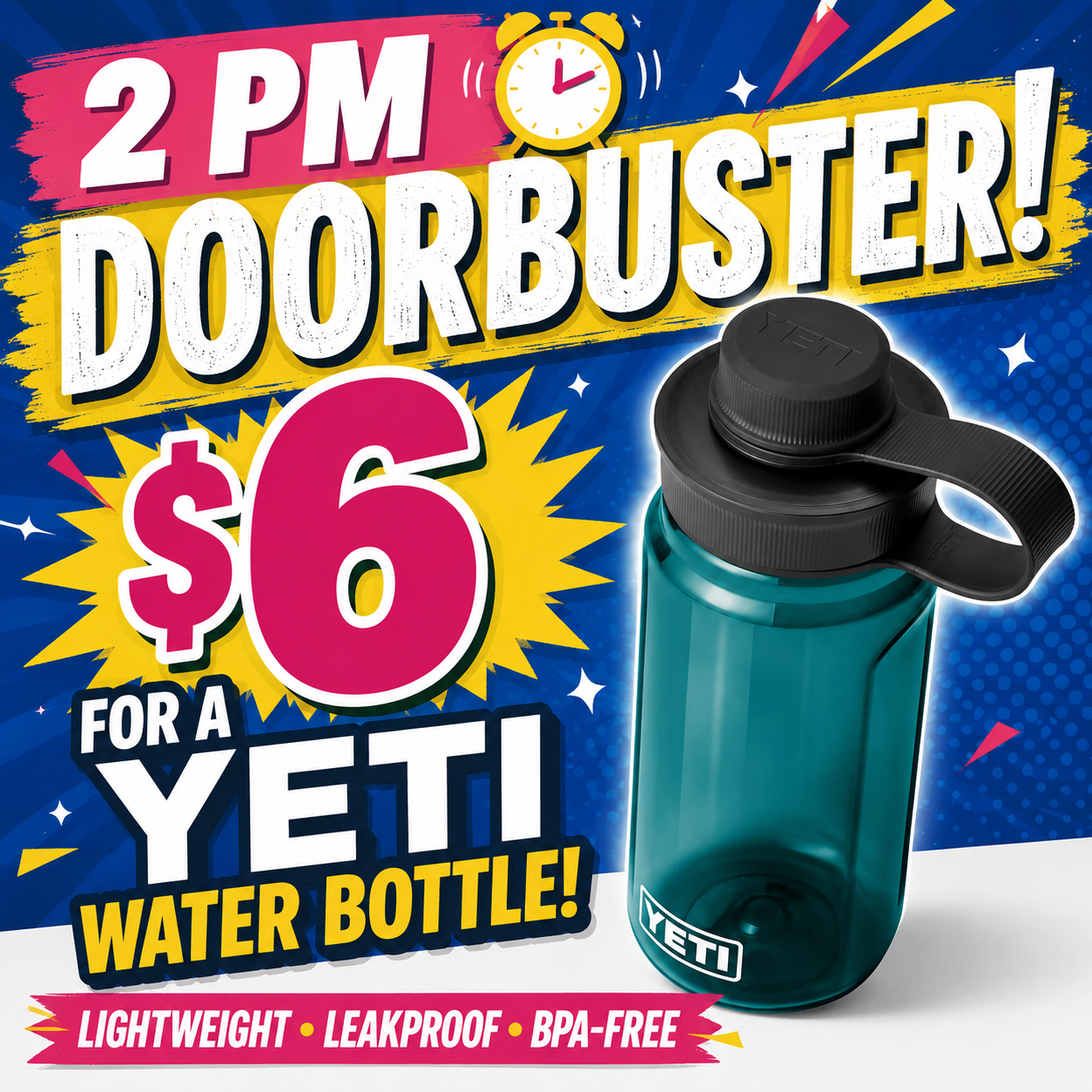 2 PM DoorBuster - YETI Yonder Water Bottle