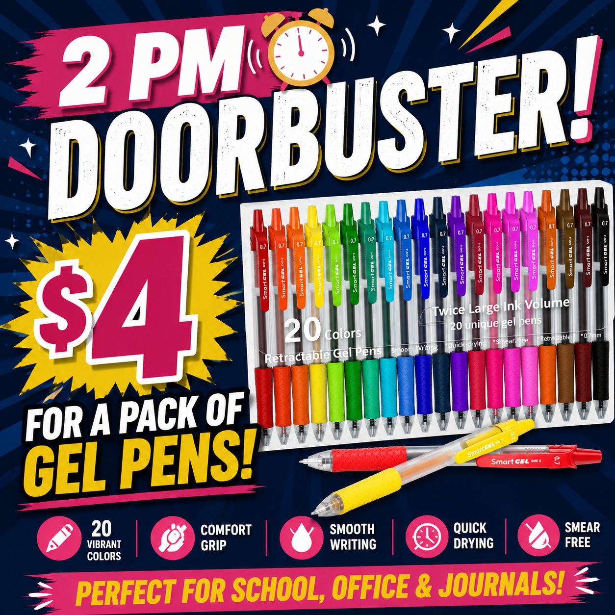 2 PM DoorBuster - Colored Gel Pens