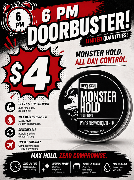 6 PM - Door Buster UPPERCUT DELUXE Monster Hold Pomade Midi, Heavy Hold Travel Size