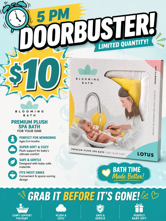 5 PM Door Buster  - Blooming Baby ColorBloom Baby Bath Seat for Sink