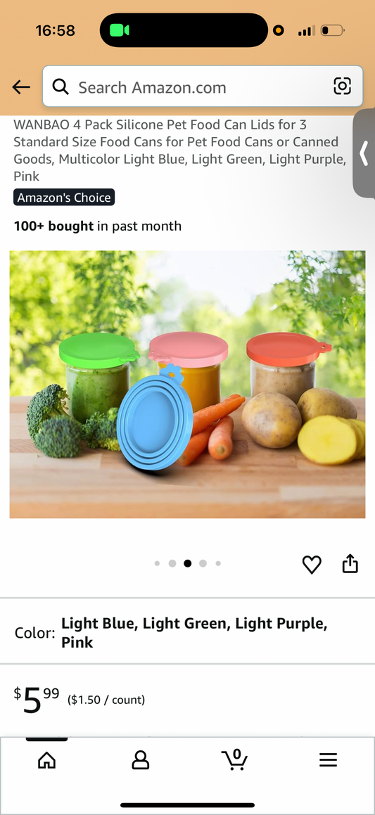 4 Pack Silicone Pet Food Can Lids for 3 Standard Size Food Cans for Pet Food Cans or Canned Goods, Multicolor Light Blue, Light Green, Light Purple, Pink