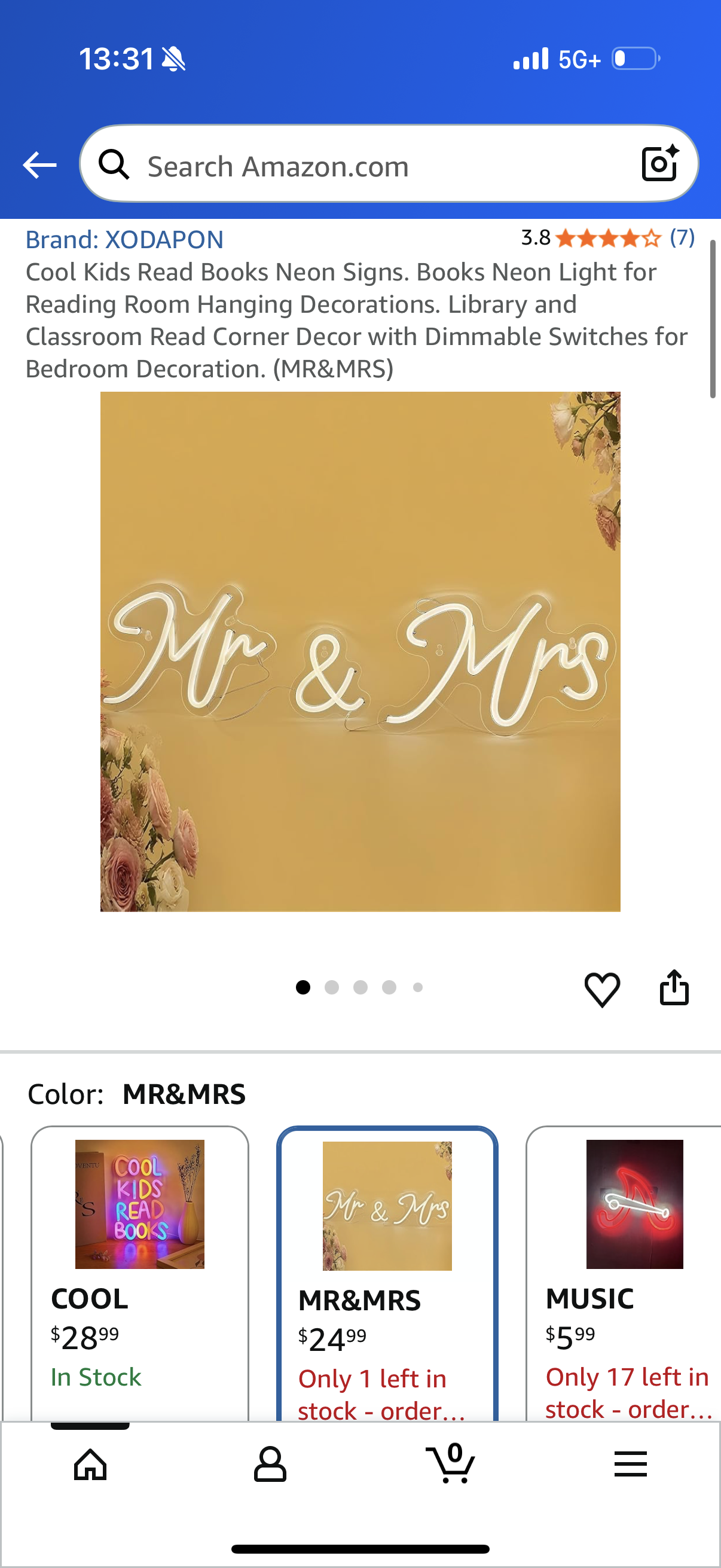 “Mr & Mrs” Neon Sign