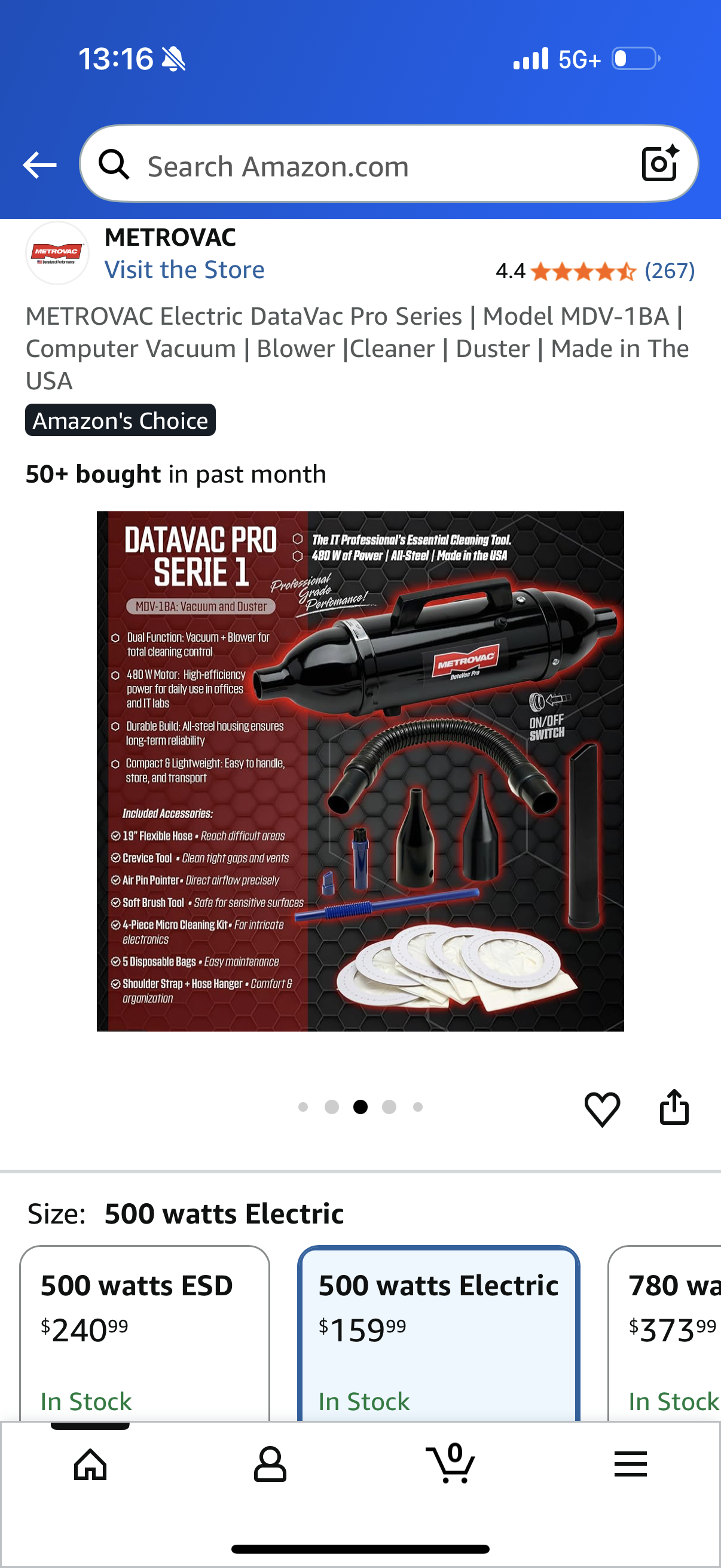 METROVAC Electric DataVac Pro Series | Model MDV-1BA | Computer Vacuum | Blower |Cleaner | Duster | Made in The USA