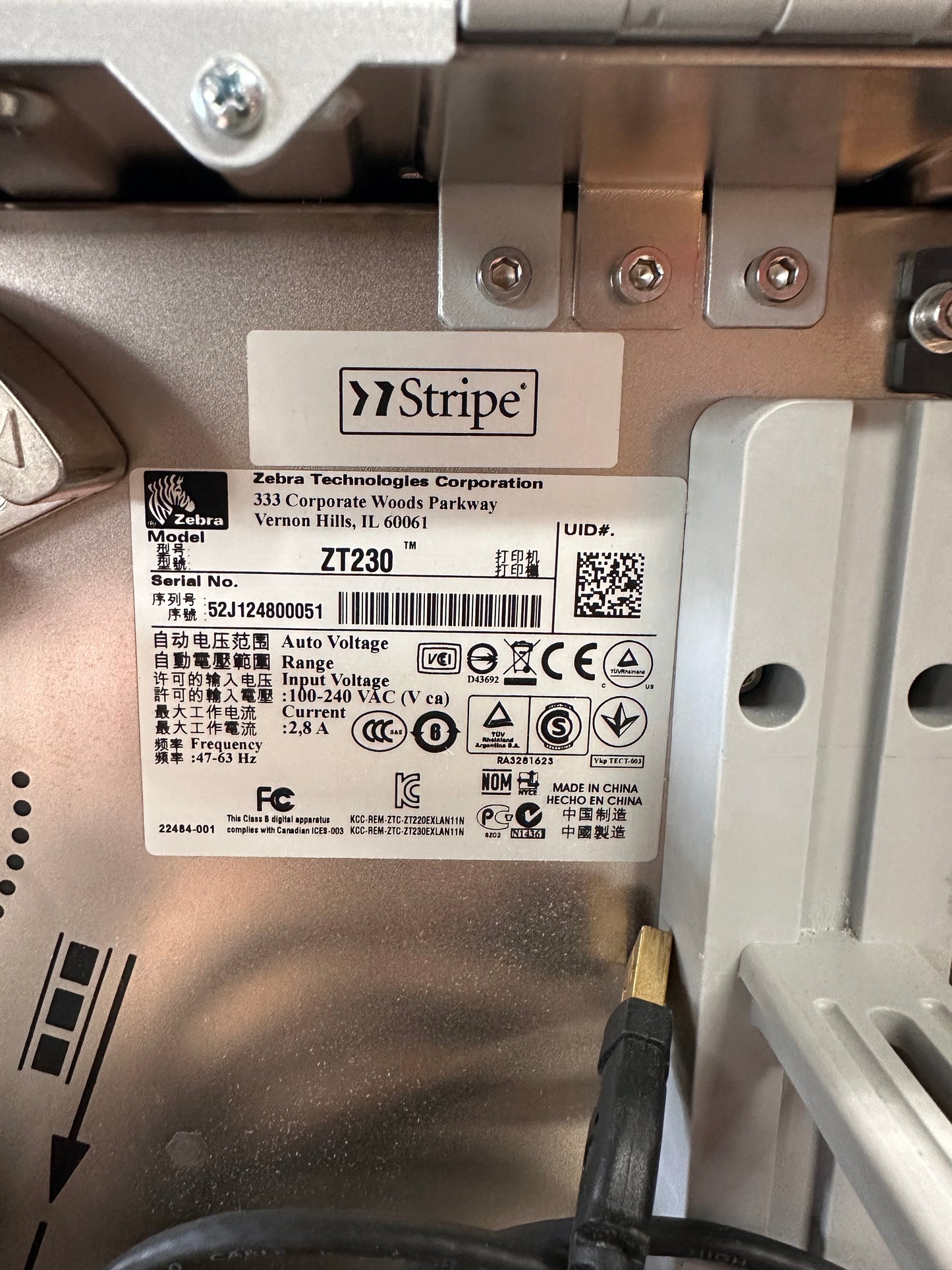 ZEBRA Technologies ZT230 Label Printer, Monochrome, Direct Thermal/Thermal Transfer (O367)