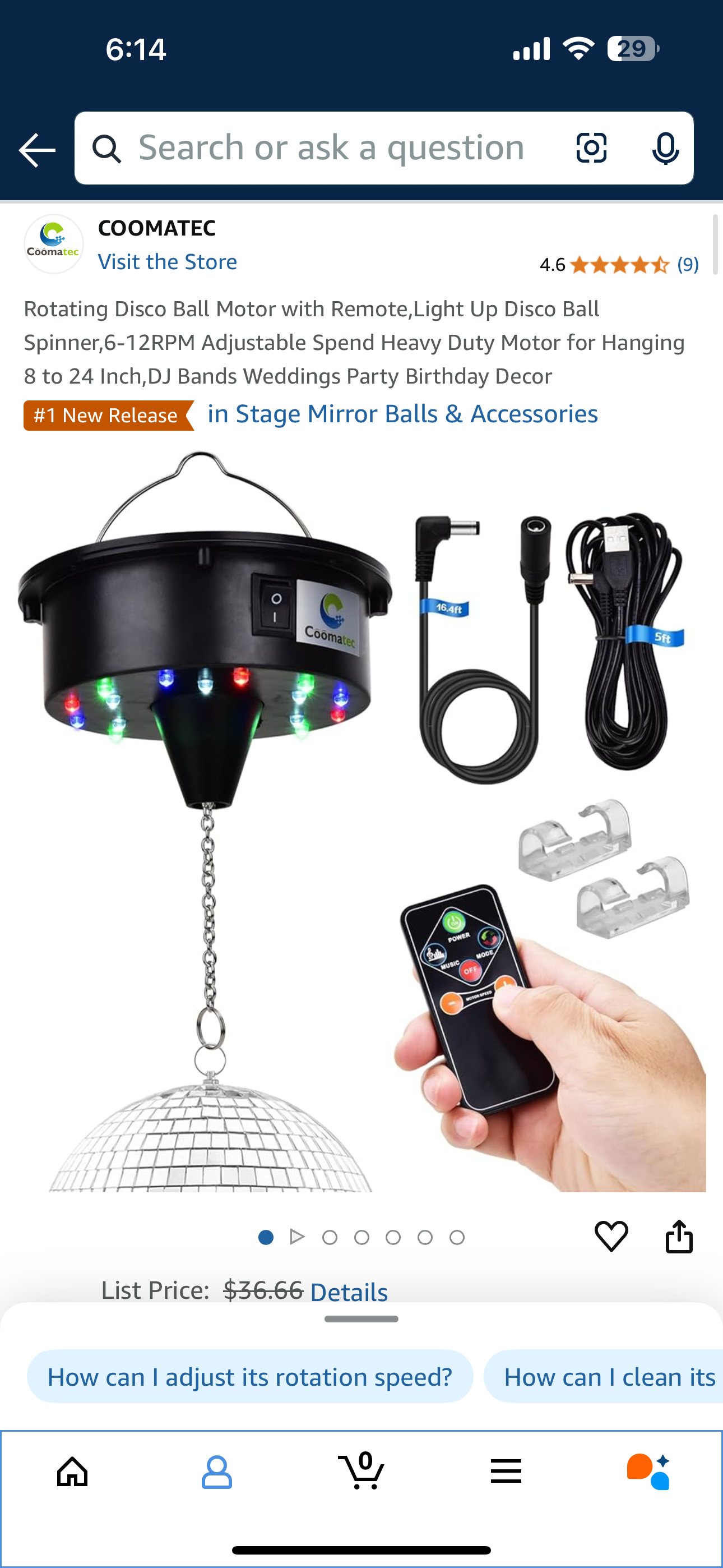Brand New - Rotating Disco Ball Motor