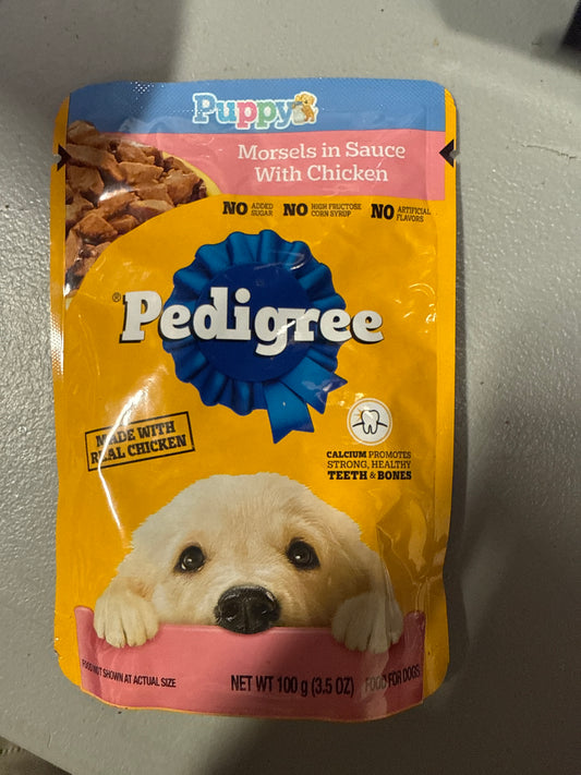 Pedigree Chopped Ground Dinner Adult Soft Wet Dog Food 10Count with Hearty Chicken, 3.5 oz. Pouches