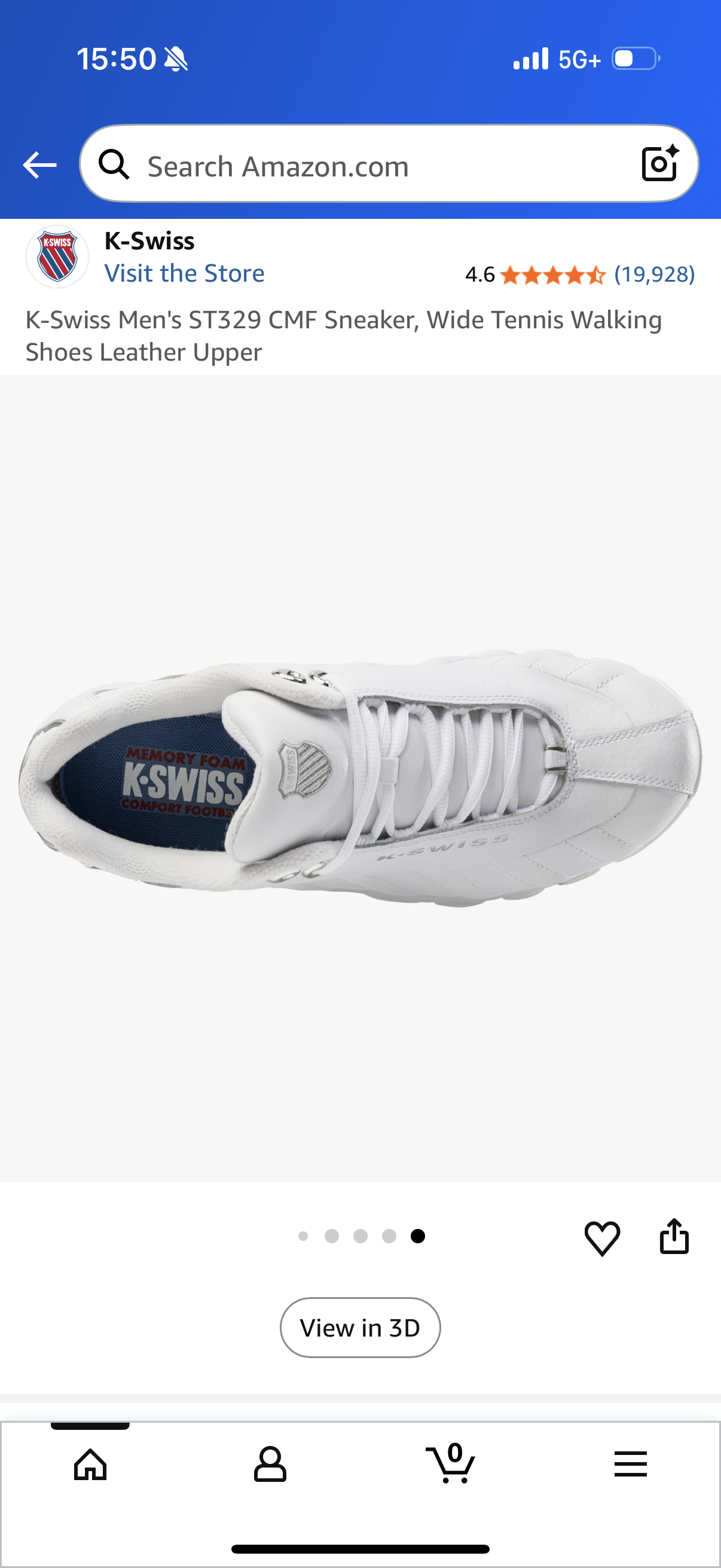 K-Swiss Men's ST329 CMF Sneaker, Wide Tennis Walking Shoes Leather Upper Size 10.5