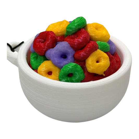 Fruity Cereal Bowl Sensory Clicker/Clicky Fidget Keychain