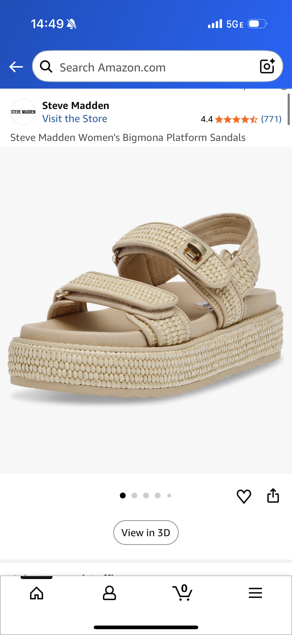 Steve Madden Women's Bigmona Platform Sandals Natural Raffia (Size 6.5)