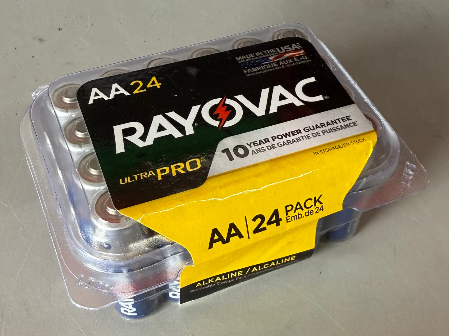 Ray-o-Vac Battery,AA,Alkaline,Package Quantity:24 per Pack