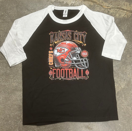 Kansas City Football T-Shirt Black/White, Youth XL