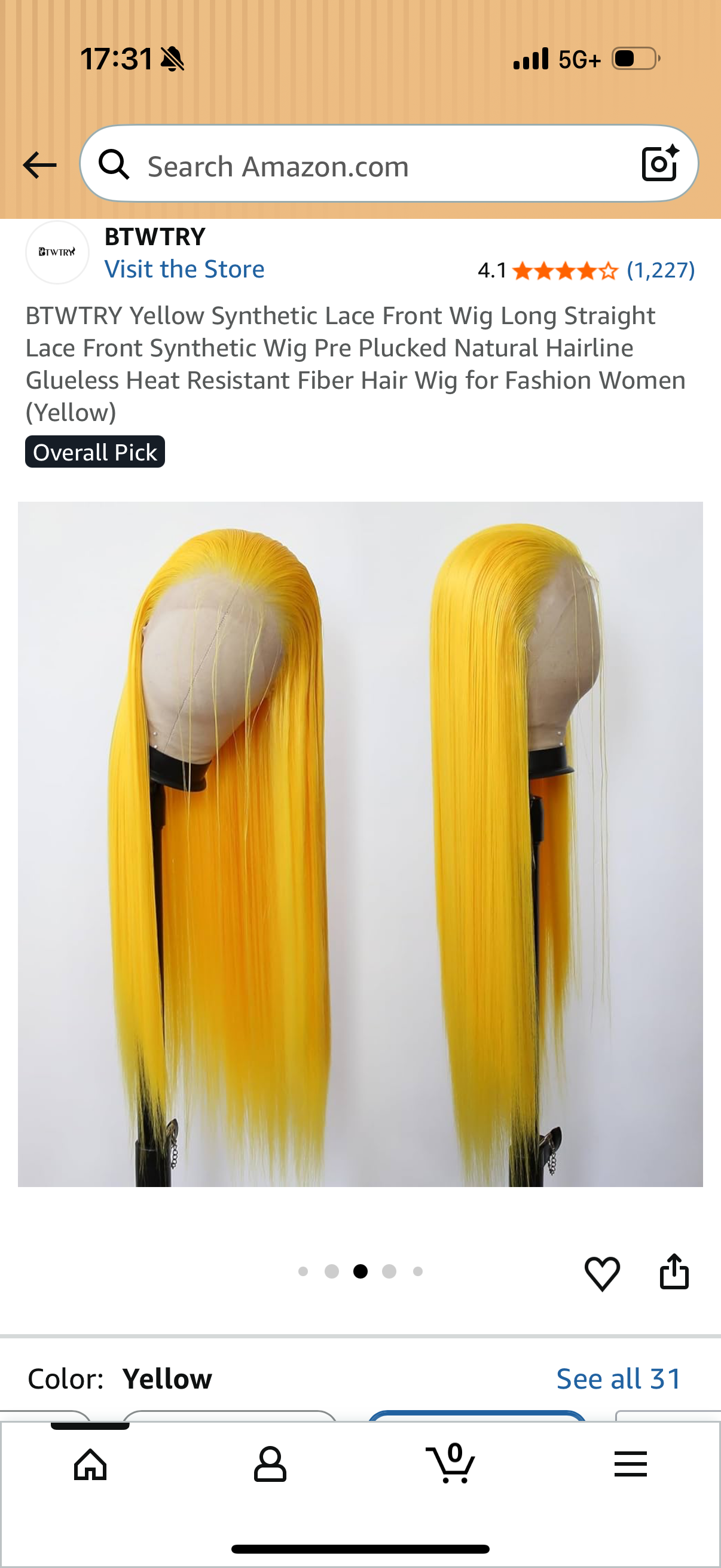 BTWTRY Yellow Synthetic Lace Front Wig Long Straight Lace Front Synthetic Wig Pre Plucked Natural Hairline Glueless Heat Resistant Fiber Hair Wig for Fashion Women (Yellow)