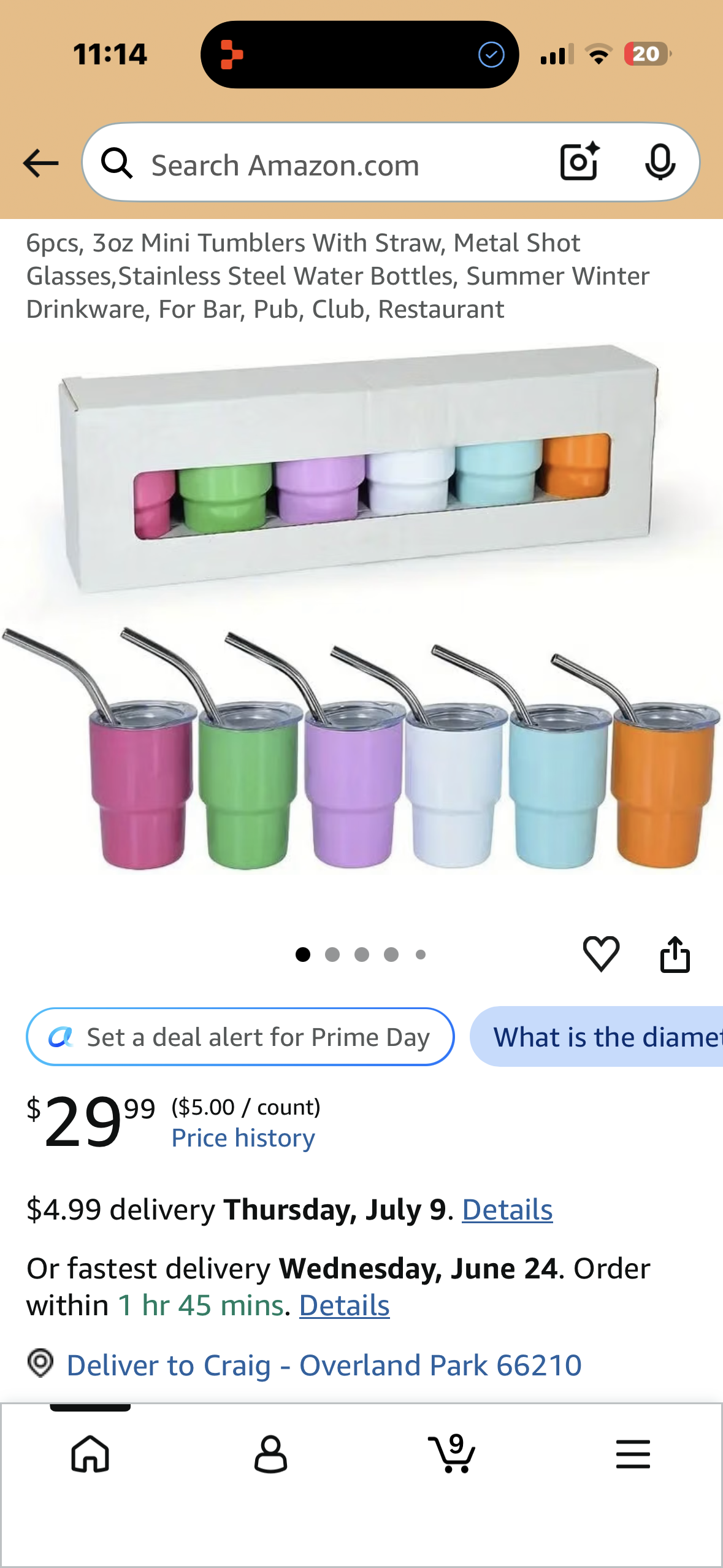 6pcs, 3oz Mini Tumblers With Straw, Metal Shot Glasses, Stainless Steel Water Bottles, Summer Winter Drinkware, For Bar, Pub, Club, Restaurant to