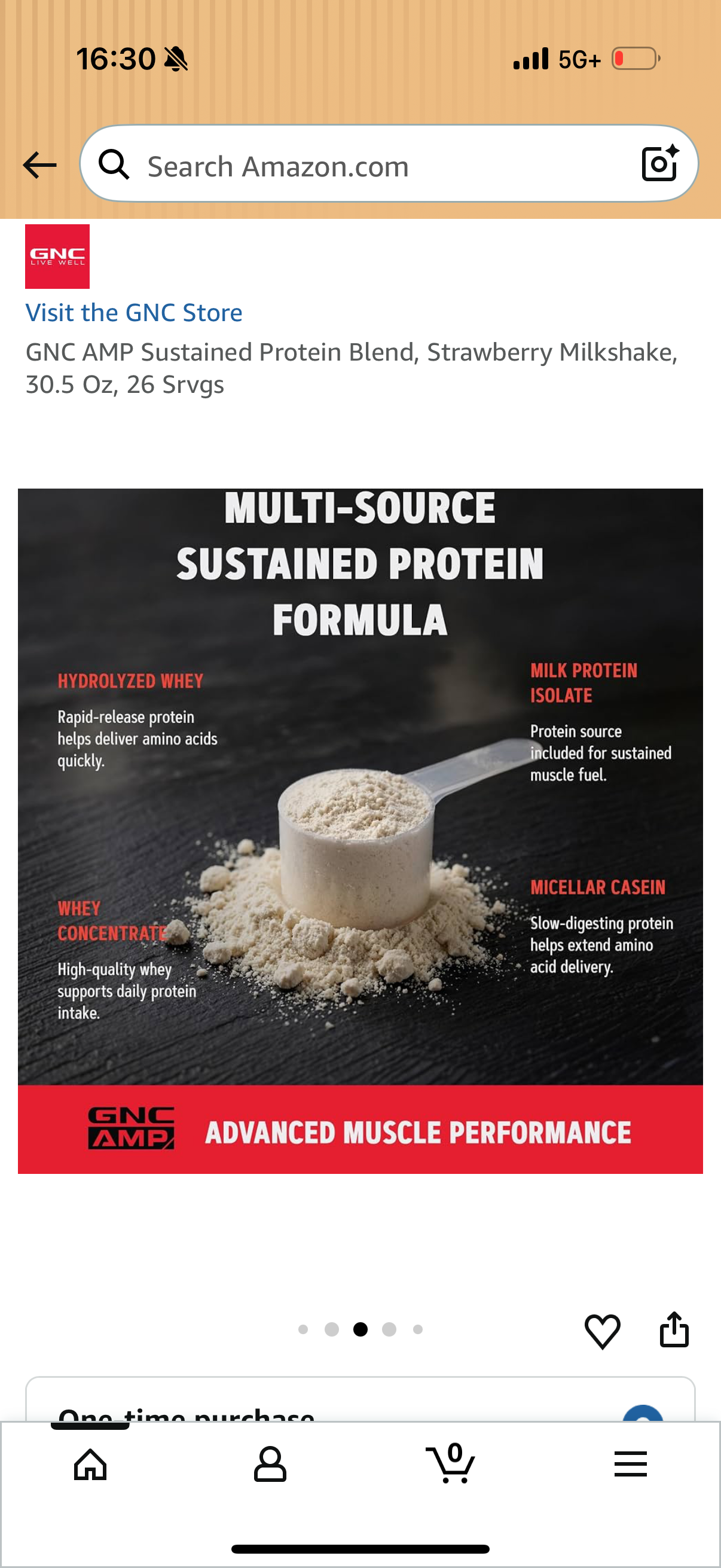 GNC AMP Sustained Protein Blend, Strawberry Milkshake BB: 7/31/2027