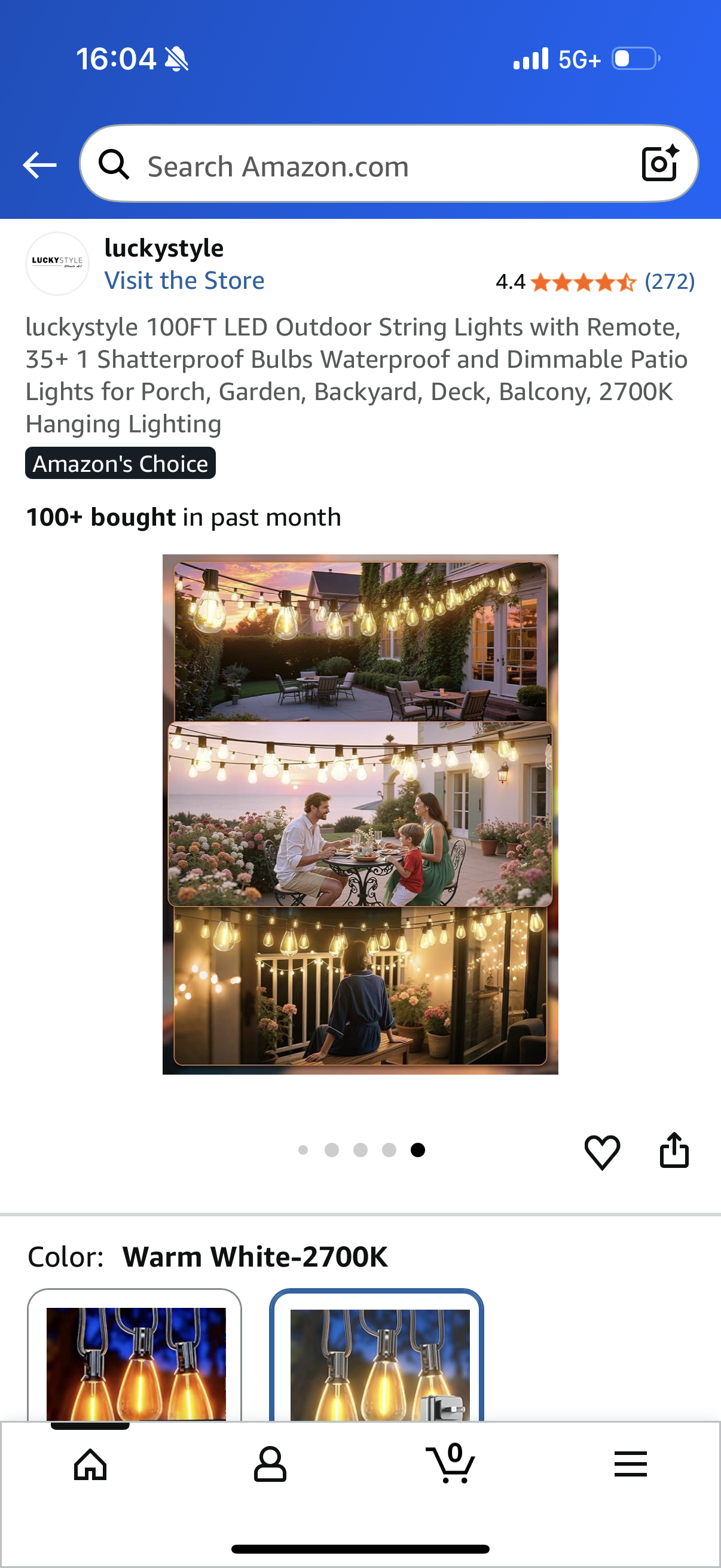 100FT LED Outdoor String Lights with Remote, 35+ 1 Shatterproof Bulbs Waterproof and Dimmable Patio Lights for Porch, Garden, Backyard, Deck, Balcony, 2700K Hanging Lighting