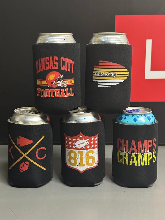 5-Pack Kansas City Can Cooler Koozies (Black)