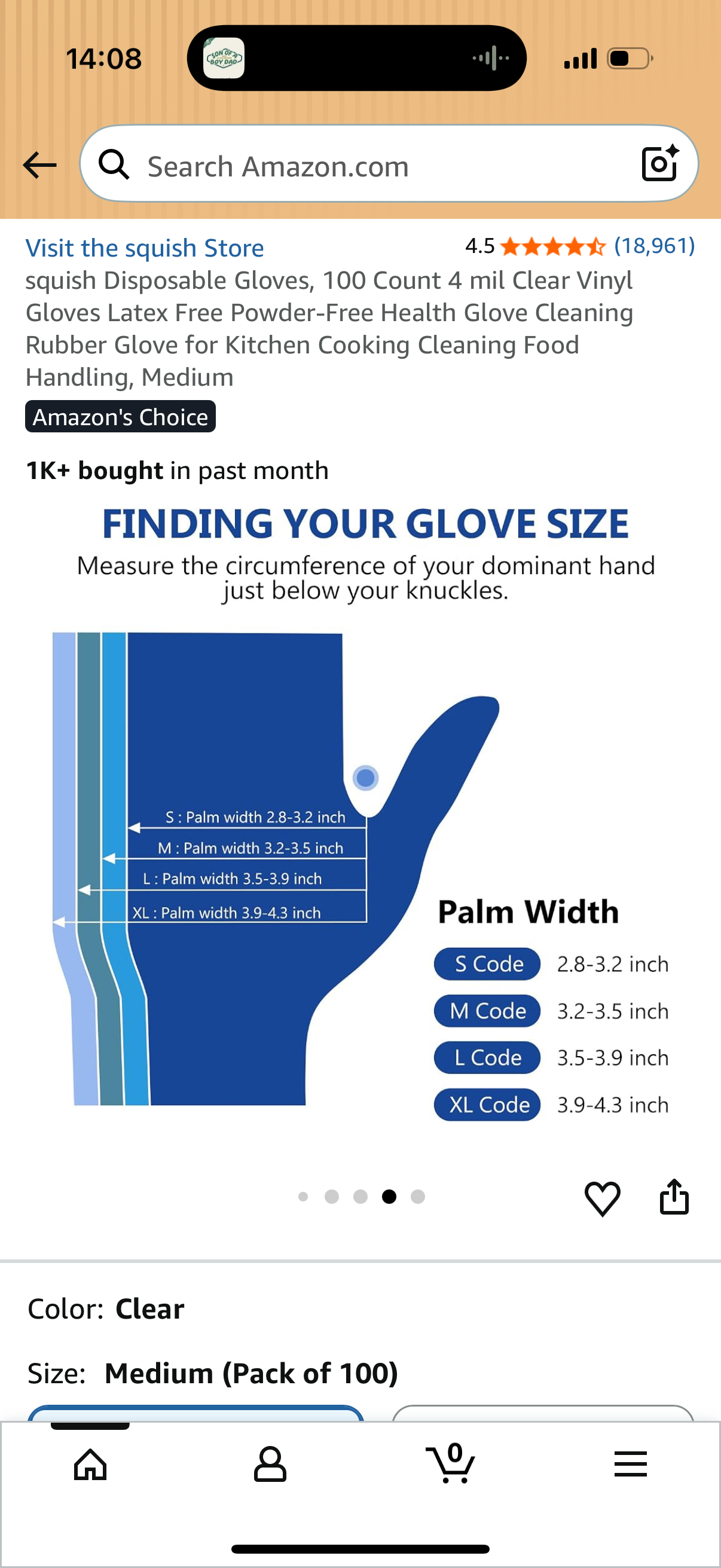Disposable Gloves, 100 Count 4 mil Clear Vinyl Gloves Latex Free Powder-Free Health Glove Cleaning Rubber Glove for Kitchen Cooking Cleaning Food Handling, Medium