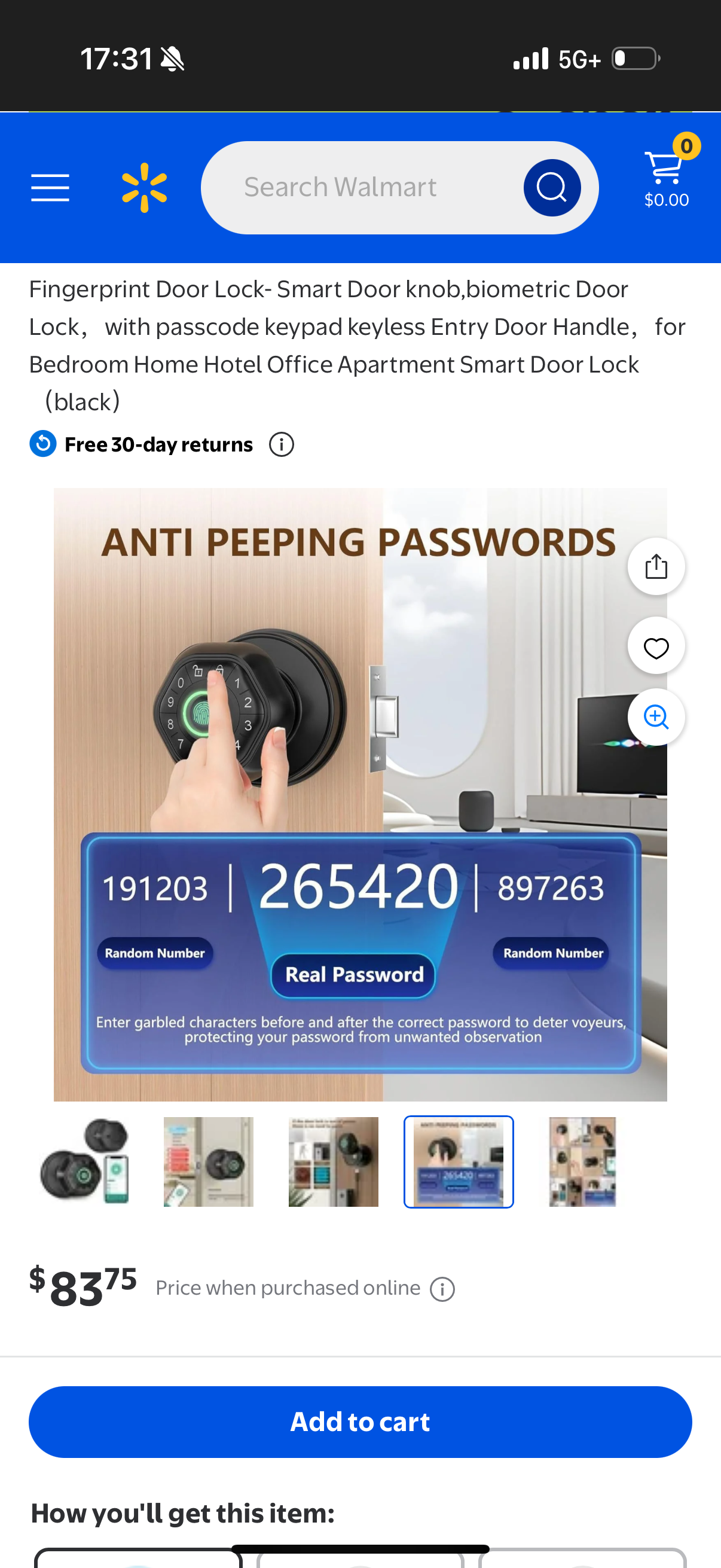 Fingerprint Door Lock- Smart Door knob,biometric Door Lock，with passcode keypad keyless Entry Door Handle，for Bedroom Home Hotel Office Apartment Smart Door Lock (black）