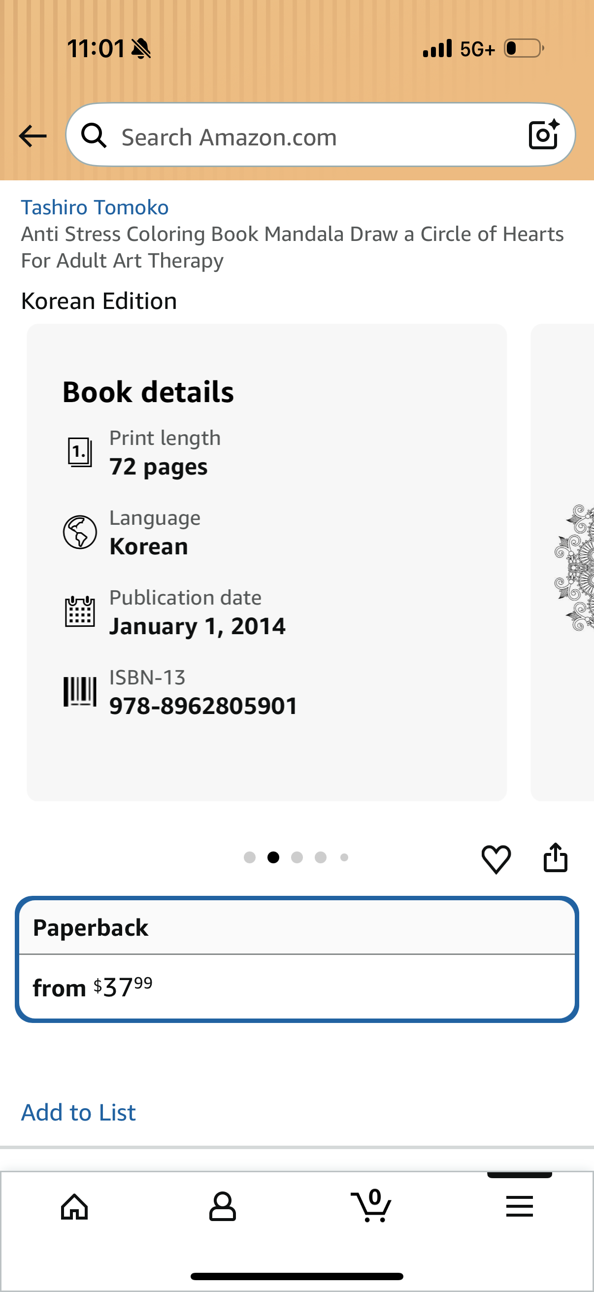 Tashiro Tomoko Anti Stress Coloring Book Mandala Draw a Circle of Hearts For Adult Art Therapy Korean Edition