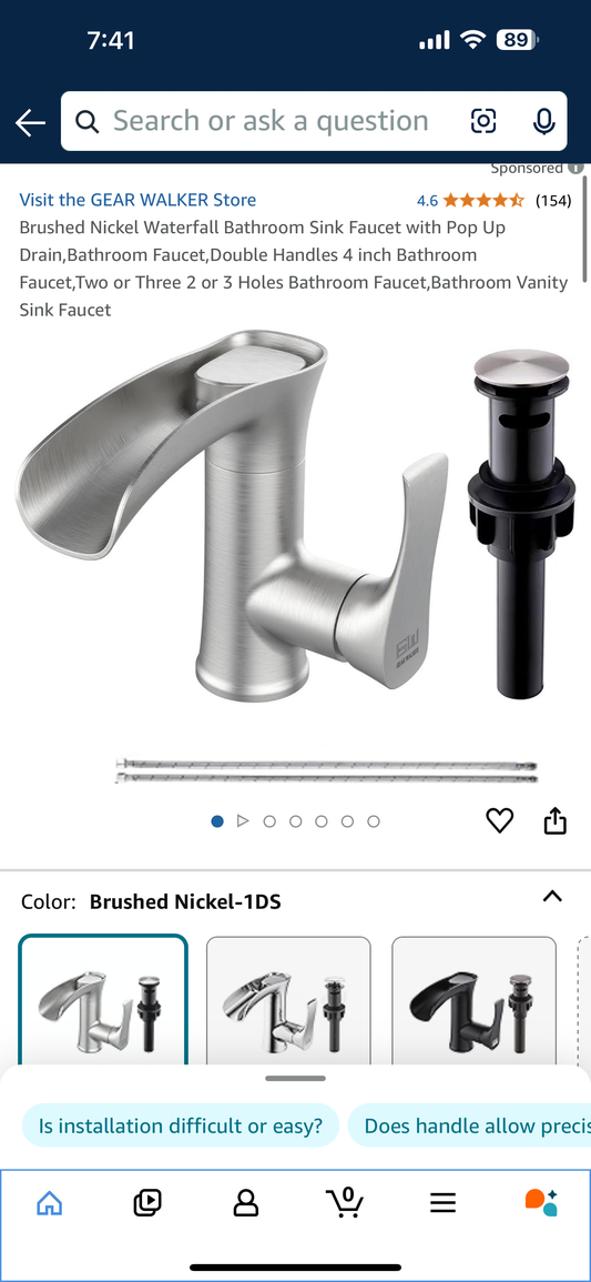 Brand New - Brushed Nickel Waterfall Faucet