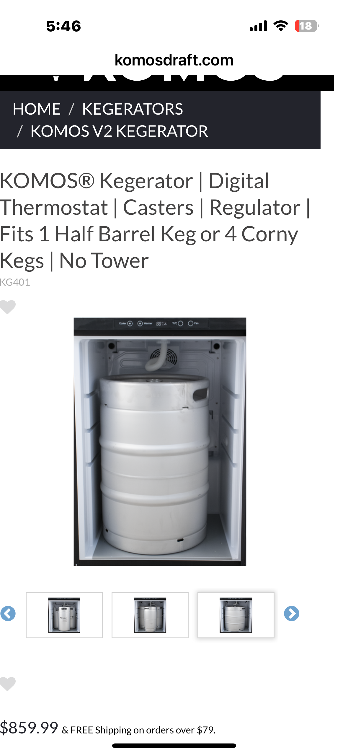 KOMOS Kegerator KG401 (R752)