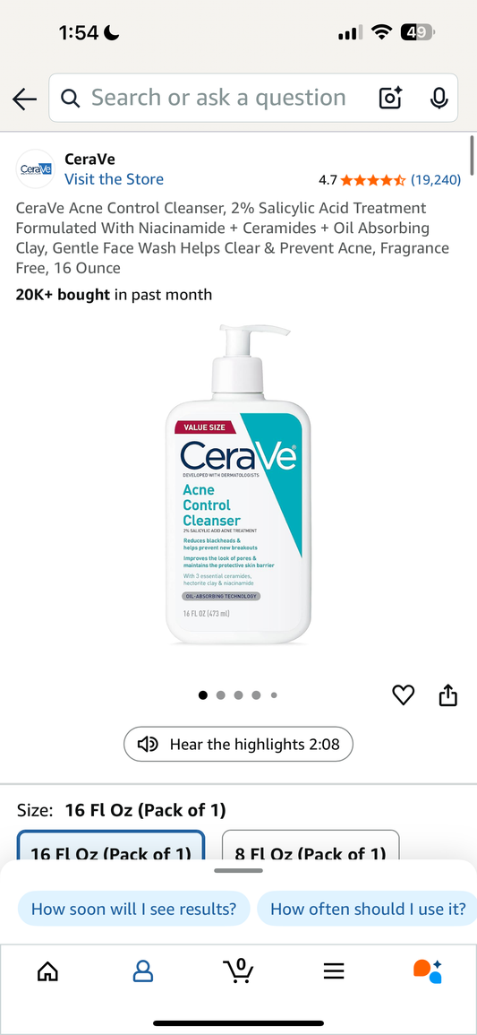 CeraVe Acne Control Cleanser