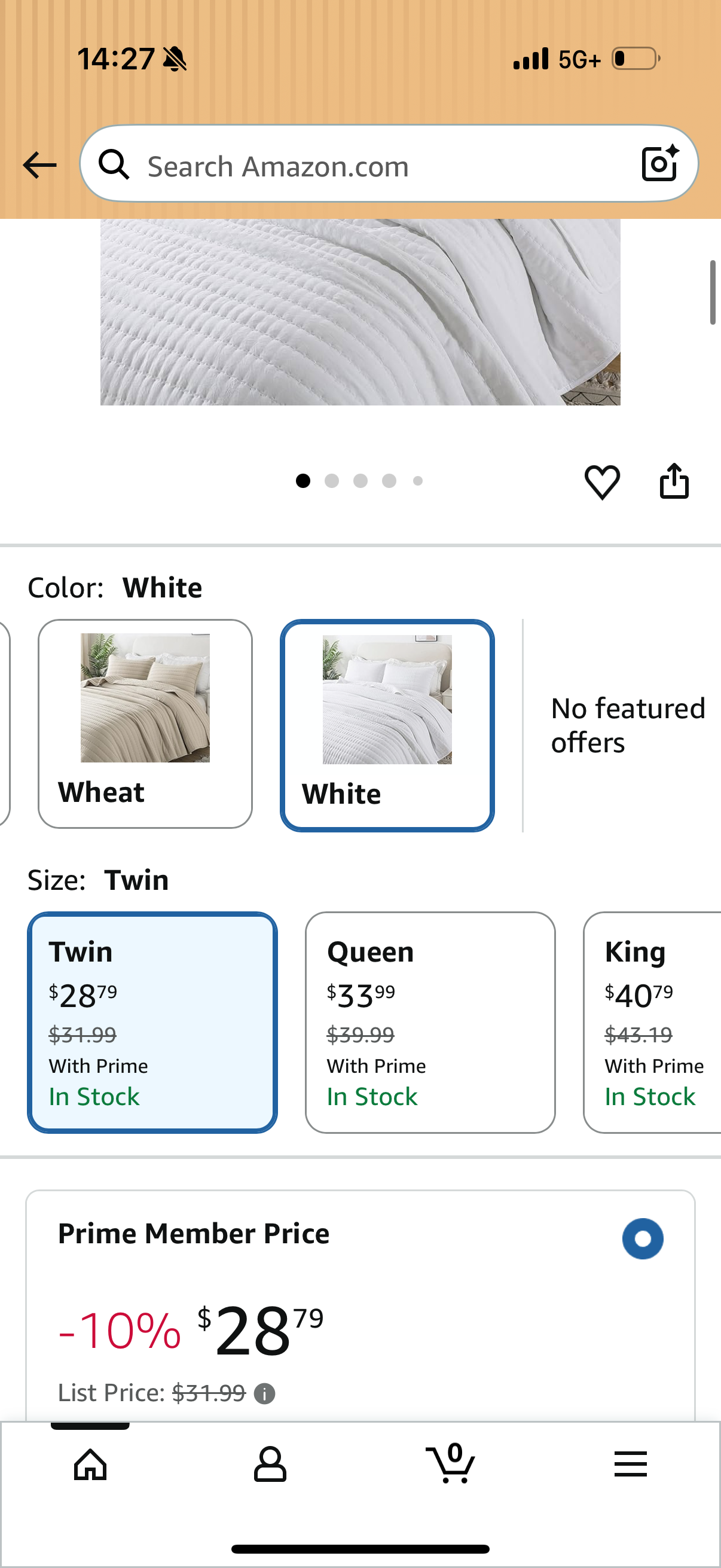 ROARINGWILD White Twin Size Quilt Bedding Sets with Pillow Sham, Lightweight Soft Bedspread Coverlet, Quilted Blanket Thin Comforter Bed Cover for All Season, 2 Pieces, 68x90 inches