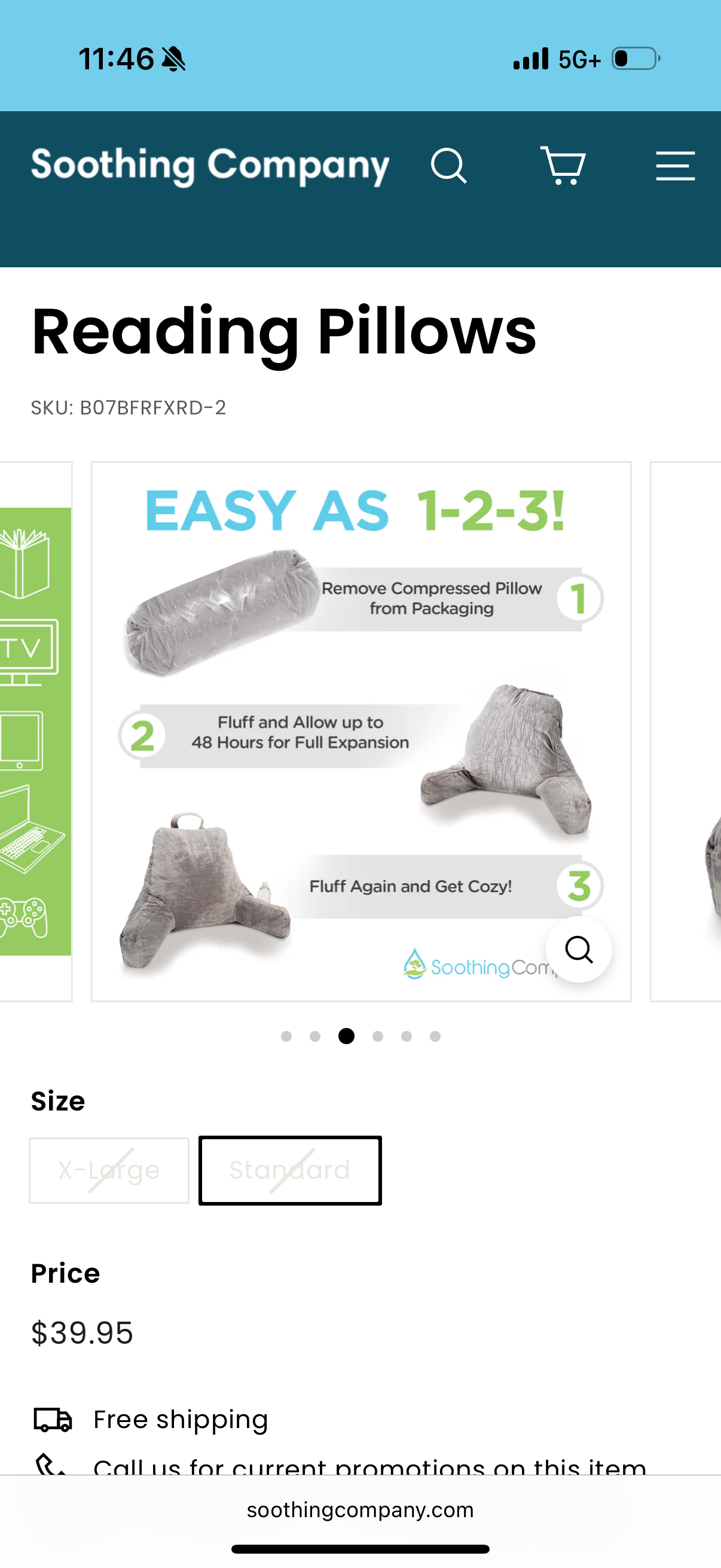 Reading Pillow with Shredded Memory Foam