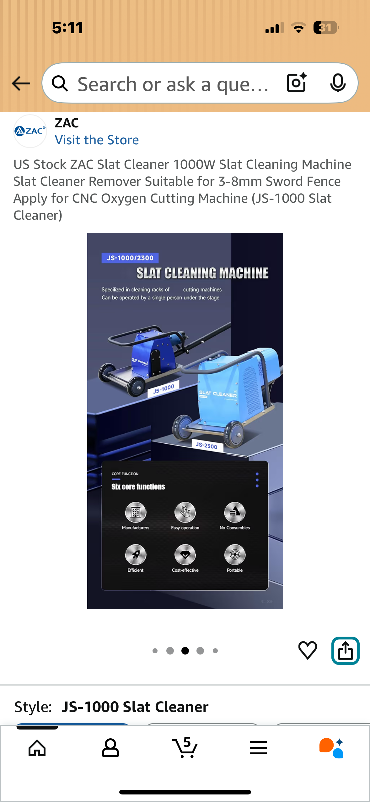 US Stock ZAC Slat Cleaner 1000W Slat Cleaning Machine Slat Cleaner Remover Suitable for 3-8mm Sword Fence Apply for CNC Oxygen Cutting Machine (JS-1000 Slat Cleaner) (R712)
